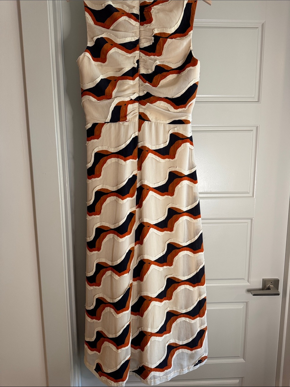 Ulla Johnson Conch Dress Cream Geometric with Subtle Beige Blue Tone - Picture 14 of 15